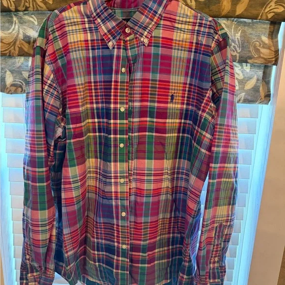 Ralph Lauren Multicolor Plaid Button-Down Shirt in Pink, Blue, Green - Picture 2 of 4